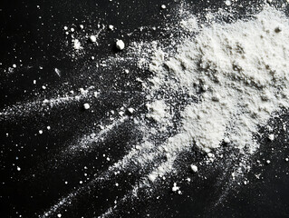 Poster - White dust and scratches on black background , layer for photo editor, horizontal photography with copy space, high resolution