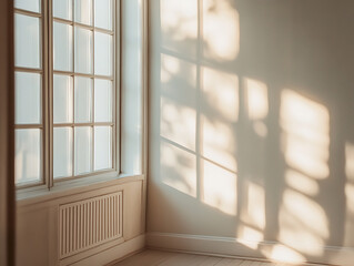 Poster - Window shadow on the wall sun leaks light jpg warm filter