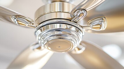 Wall Mural - Elegant Close-Up of a Modern Ceiling Fan with Sleek Design Features