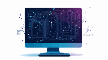 Modern Electronic Screen Computer Technology Design Vector Illustration