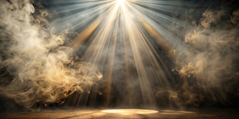 Wall Mural - Light rays shining through smoke in a mystical and atmospheric setting, light, rays, shining, smoke, mystical, atmospheric
