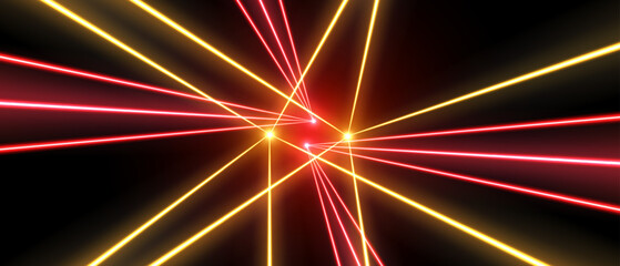 Wall Mural - laser rays or beams, glowing neon lines, bright futuristic background. motion or speed light effect.