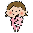 © てがきっず - パジャマを着た子供（女の子1）
