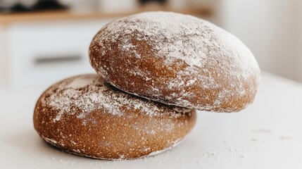 Sticker - Freshly Baked Crusty Bread Artisan Loaf Homemade Bakery Food Photography