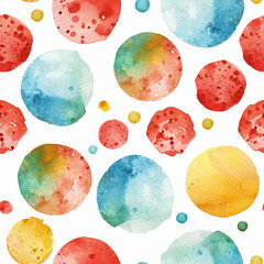 Wall Mural - Watercolor Polka dot Seamless Pattern