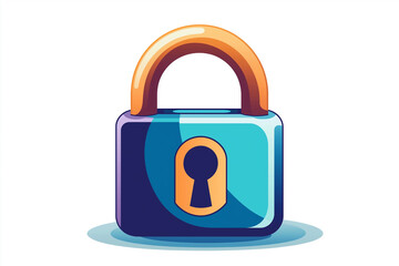 Fototapete - Closed padlock symbolizing security and data protection in digital world