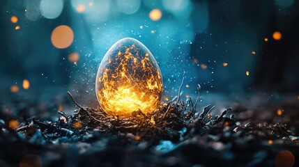 Wall Mural - magic hatching egg