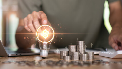 Aufkleber - Finance and Investment for Saving or Financial Growth and Business for Profit, Equity and Currency Funds, Bank Interest, High Return Investment, Financial Risk Management Calculation and Planning.