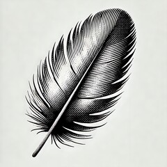 Wall Mural - Detailed illustration of a feather.