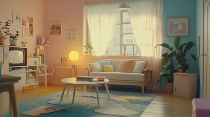 Poster - Cozy living room organization bright clean aesthetic for modern home interiors and inviting spaces
