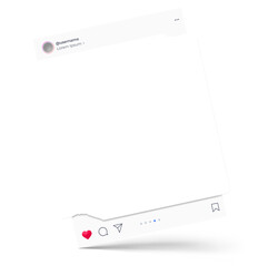 Wall Mural - social media post interface mockup with shadow. social media mobile app page template design for use