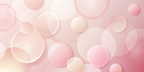 Wall Mural - Abstract Pink and Peach Circular Design with Gradient Effects and Linear Patterns