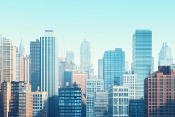  Cityscape: Skyscrapers Rise Majestically,  Modern Architecture, Urban Skyline