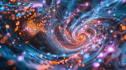 Aufkleber - Experience a futuristic vr universe with neon spirals and bioluminescent effects in an immersive environment