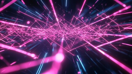 Leinwandbilder - Abstract quantum communication network visualization immersive perspectives in a dynamic digital art environment