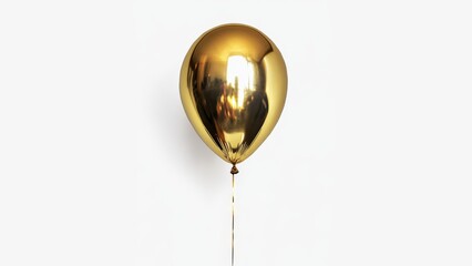 Wall Mural - a gold balloon ,white background