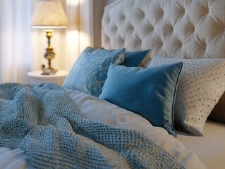 Sticker - Bed with Blue Pillows