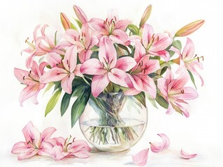 Wall Mural - Pink Flowers in Vase