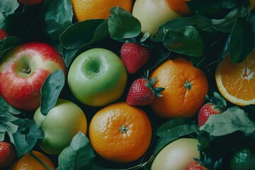 Wall Mural - Fruit and Leaves Close Up