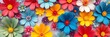 © Chalermrach - Colorful and vibrant background design consisting of digitally generated paper flowers in various shapes and sizes, artistic, vivid
