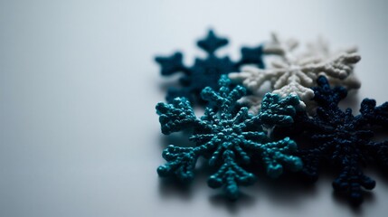 Canvas Print - Winter Wonderland: Delicate Crochet Snowflakes