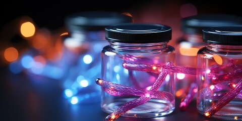 Sticker - glass jar with lights