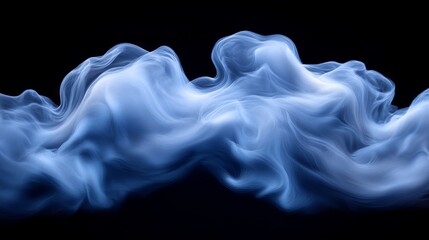 Wall Mural - A blue smoke on a black background