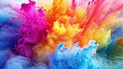 Fototapete - Color Explosion: A vibrant and dynamic abstract image of a colorful explosion of paint, capturing the energy and excitement of creativity. Perfect for design projects, websites.