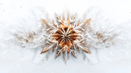 Wall Mural - Golden Snowflake Winter Wonderland: A Festive Celebration of Elegance and Sparkle