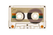 © Roberto Sorin - used transparent vintage audio tape cassette isolated, with the back light, a symbol of 80s, 90s period