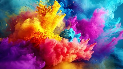 Fototapete - Vibrant Color Explosion: Abstract, dynamic, and captivating, this image showcases the beauty and energy of a swirling explosion of vibrant colors, creating a mesmerizing visual experience.  