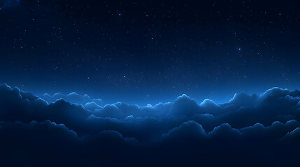 Night Sky Above Clouds Illustration