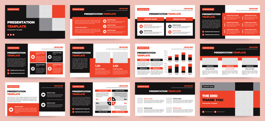 Wall Mural - modern presentation slide templates. infographic elements template set for web, print, annual report