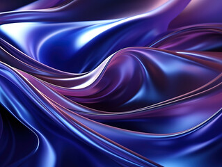 Wall Mural - Eye Catching Curvy Blue Surfaces. Modern Abstract 3D Background. abstract blue background