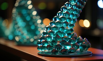 Glass Sculpture Close Up on Table