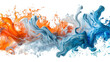 © Sami - White, Orange, Blue liquid colour mixed isolated on a transparent background