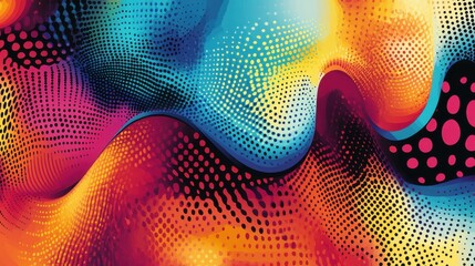 Wall Mural - bold halftone pattern in vibrant colors creating an eye-catching backdrop.