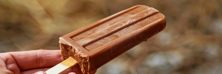 Wall Mural - A refreshing cacao water popsicle being enjoyed on a hot summer day.