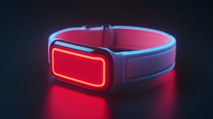 Wearable health tracker with vibrant red display for real time vitals monitoring. Ideal for fitness enthusiasts and health conscious individuals