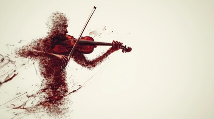 Leinwandbilder - Digital artistry emotion through handwritten words and violin music in an abstract creative space
