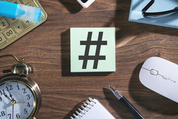 Wall Mural - hashtag symbol. social media. internet. technology