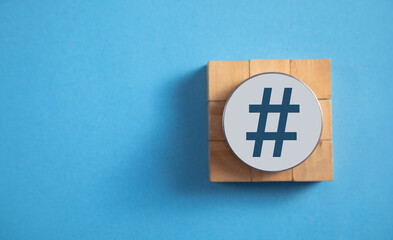 Wall Mural - hashtag symbol. social media. internet. technology