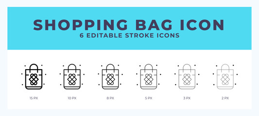 Wall Mural - shopping bag icon. editable stroke line icon vector illustration.