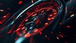 © El Media - Speed motion background with fast closeup speedometer car. Racing velocity background.