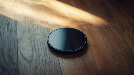 Canvas Print - Round device on wooden floor