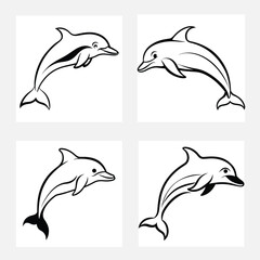  Dolphin jumping vector illustration