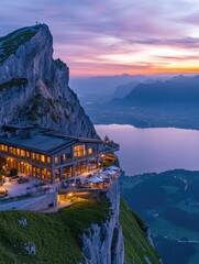 Wall Mural - coastal restaurant cliffside
