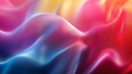 Wall Mural - abstract digital background with a glowing mesh and a gradient of pink, yellow, and blue.