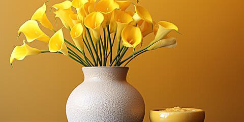 Wall Mural - vase with yellow flower