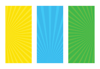 Poster - Wall banner set with abstract colorful sunburst rays. Abstract texture with flash. sunbeams